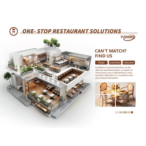 Juego de Mesa y Sillas de Madera con Asientos Tapizados en Cuero Marrón, Estilo Retro de Lujo para Restaurante Comercial, Cafetería o Buffet - Product Image 6