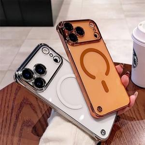 Frameless <b>Case</b> for iPhone 17 Pro Max Air Magnetic <b>Wireless</b> <b>Charge</b> <b>Case</b> for IPhone13 14 15 16 Pro Max Ultra Thin PC Plating Cover - Product Image 2