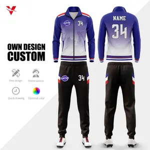 Custom Men'S Windproof Compression Streetwear Sweatsuit School Uniform Tracksuit City Soccer Tracksuit Zip Up Football Tracksuit