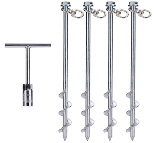 Accessoires de tente de camping en plein air, <span class=keywords><strong>piquet</strong></span> de fixation au sol en acier, vis de fixation avec haute résistance pour auvent, abri, parasol, chapiteau - Product Image 6