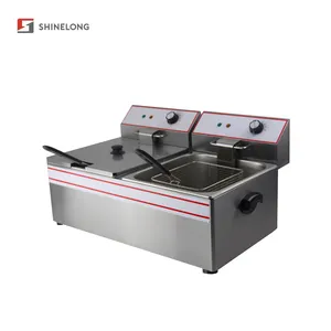 Industrial Electric Two Tank 12L Corn Dog Deep Counter Top Fryer