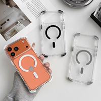 Vente en gros d'étuis transparents antichoc en TPU+PC+TPE pour 17 Pro Max/17Air avec support en plastique