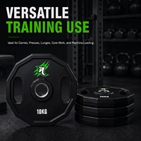 ROUSER Pelat Beban Pegangan 12 Sisi Heavy Duty 5KG 10KG 15KG 20KG 25KG untuk Latihan Kekuatan di Gym