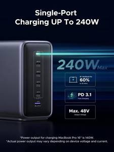 Station de charge rapide UGREEN Nexode 500W GaN, <span class=keywords><strong>6</strong></span> ports USB C et USB A, contrôle intelligent de la température, <span class=keywords><strong>chargeur</strong></span> mural pour ordinateurs portables et téléphones - Product Image 3