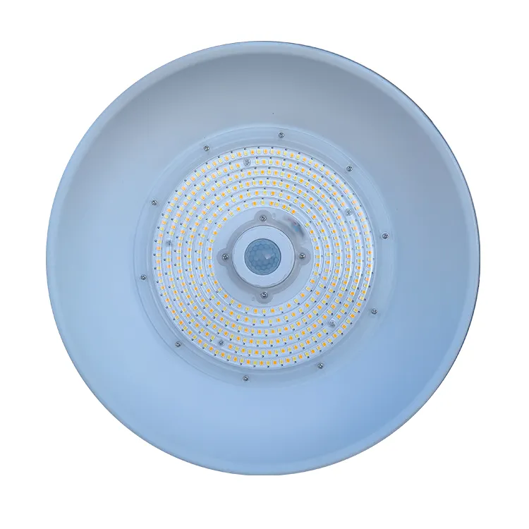Banqcn fabrikpreis ip65 industrielle lampe wasserdichter mikrowellen-sensor led high bay licht ufo lager 150 w gymnasium