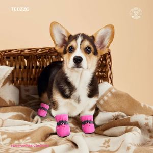 Chaussures pour chien à livraison rapide, semelle antidérapante, bottes de protection pour pattes avec sangles réfléchissantes, protection des pieds, plusieurs tailles - Product Image 2