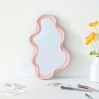 Miroir décoratif créatif pour filles, aspect élégant, nuages, art mural pour dortoir étudiant, style simple, matériau plastique