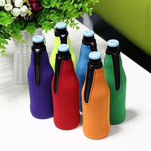Custom Logo Wine Champagne <b>Bottle</b> Zip-Up Neoprene Thermal Insulated Beer <b>Bottle</b> Sleeve Can Cooler Holder With Zipper Bags - Product Image 5