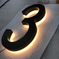 Numéros et lettres de maison illuminés en 3D pour l'extérieur Numéros lumineux en acier rétroéclairés pour la maison