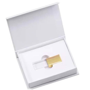 Clés USB 3.0 Cristal couleur or avec emballage en boîte blanche 16 Go 32 Go 64 Go - Product Image 1