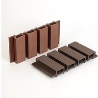 Revêtement de grande muraille Extérieur Extérieur Bois Pvc Co Extrusion Conception cannelée Persienne Panneau composite décoratif Panneau de façade murale en Wpc