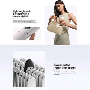 Xiaomi Cordless Hair Straightener Brush Electric Hair Care Comb White Nylon Brush 50W Adjustable <b>Heat</b> Settings Battery Powered - Product Image 3