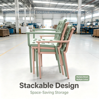 Chaise en plastique avec et sans accoudoirs, minimaliste, multicolore, imperméable, pour extérieur, jardin, patio, café, parc, empilable, creuse