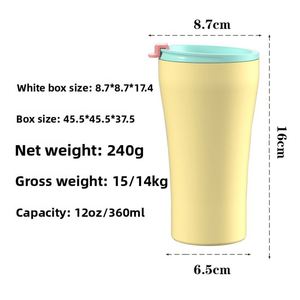 แก้วเก็บความร้อนสุญญากาศสแตนเลส 12 ออนซ์ พร้อมหลอดดูด ปลอดสาร BPA รักษาอุณหภูมิได้ 12-24 ชั่วโมง สำหรับใช้ที่บ้านและที่ทำงาน รับผลิตแบบ OEM พร้อมโลโก้ - Product Image 3