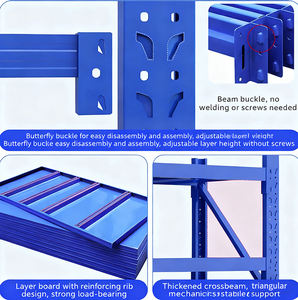 מדף תצוגה מפלדה לחנות, מדפי אחסון תעשייתיים חזקים מפלדה למחסן משטחים - Product Image 2
