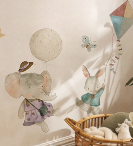 Ballon à Air chaud <span class=keywords><strong>carnaval</strong></span> Animal Illustration Stickers muraux pour enfants chambre pépinière chambre <span class=keywords><strong>maternelle</strong></span> lecture coin fête décor - Product Image 6