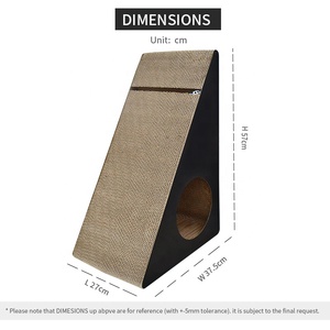 Tam giác hình dạng mèo <span class=keywords><strong>scratcher</strong></span> dọc scratching Board tuyệt vời cho mèo chơi ẩn và gãi - Product Image 2