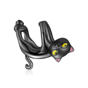 Charmant pendentif chat noir en alliage de zinc, bijou unisexe, accessoire cadeau - Product Image 1