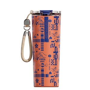 Gobelet isotherme en acier inoxydable à dégradé de couleurs, tendance, neuf, avec poignée et couvercle, maintien au chaud 24 heures, OEM économique - Product Image 4