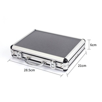 Kit de tatouage et de piercing, boîte de rangement portable en alliage d'aluminium, couvercle transparent, boîte de rangement perforée pour bijoux