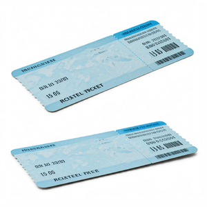 Billet personnalisé compagnie aérienne rouleau de papier thermique 145g cinéma loterie perforé supérieur enduit 145 grammes carte d'embarquement billets en papier thermique - Product Image 2