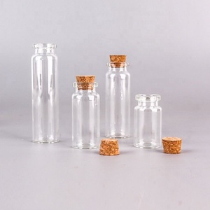 Mini-bouteilles en verre transparentes de 1 ml, 2 ml, 3 ml avec bouchon pour messages et vœux - Product Image 3