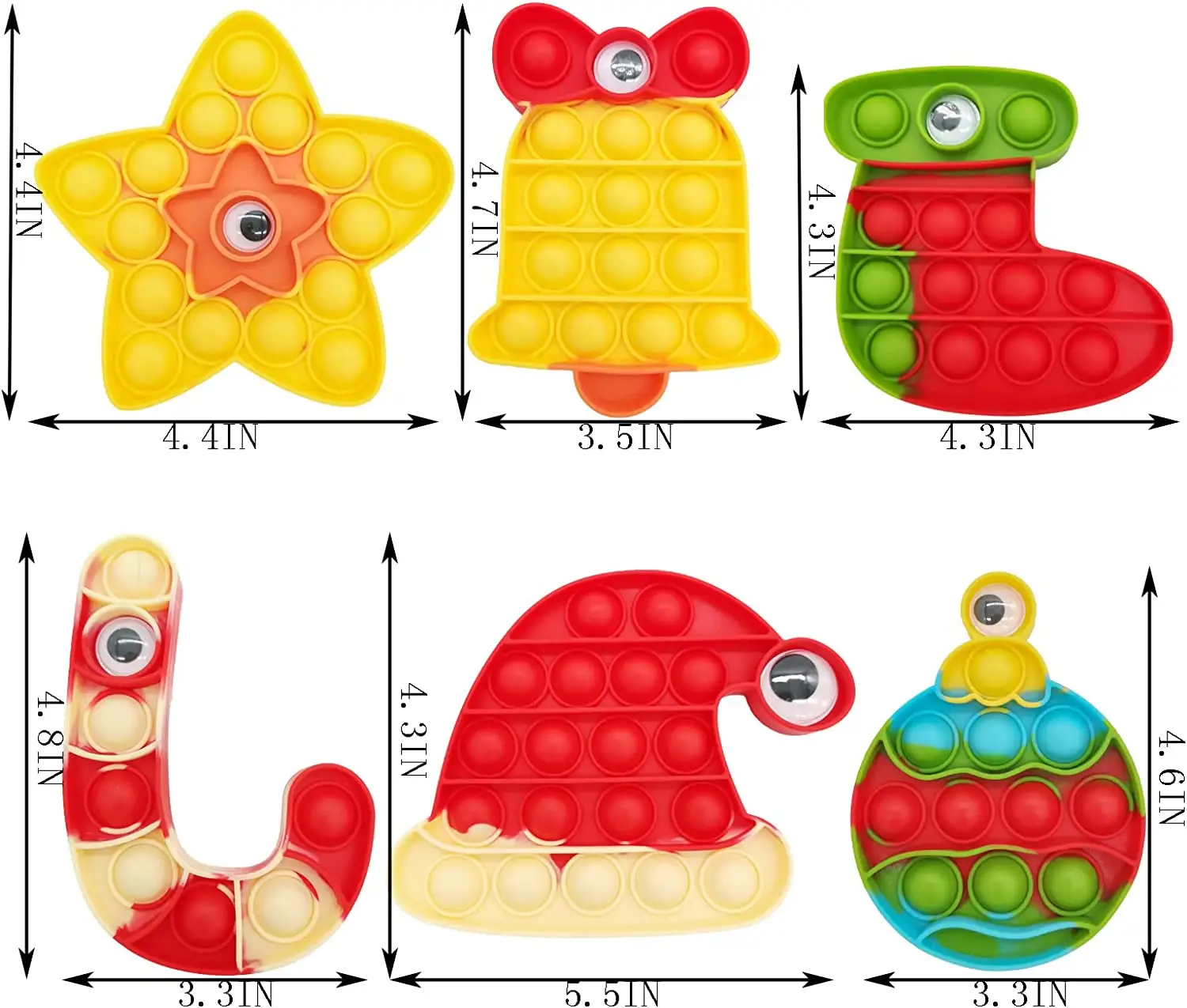 6 pcs Fidget Toys set, Pop Party Favors Fidgets Toy Pack Autism Sensory Travel Toy Autistic Toddlers Kids Gift
