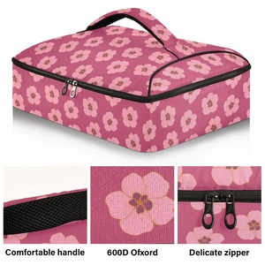 Bolsa Térmica Personalizada Aloha con Estampado <span class=keywords><strong>de</strong></span> Flor Hau Rosa, Porta Picnic Portátil, Bolsa Aislante Hawaiana para Ollas y Cazuelas - Product Image 2