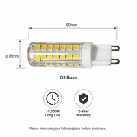 Ampoule LED G9 4W 220-240V Céramique PC 450LM 2700K/6000K 45SMD 360° Sans Scintillement Remplace les Halogènes CE LVD RoHS Résidentiel