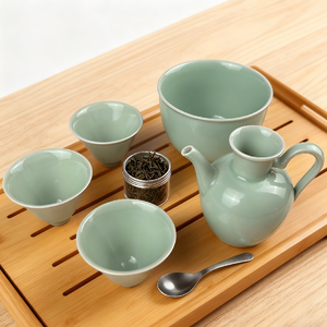 Juego de Vino Caliente Estilo <span class=keywords><strong>Japonés</strong></span> Celadón, Apto para Vino Baijiu, Vino Calentado, <span class=keywords><strong>Sake</strong></span>, como Regalo Festivo - Product Image 3