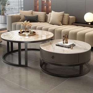 2024 sang trọng hiện đại giản dị bên bảng căn hộ nhỏ có thể truy cập Slate <span class=keywords><strong>MDF</strong></span> gỗ trà cà phê đặt nhà phòng khách đồ nội thất - Product Image 1