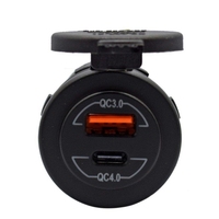 Chargeur de voiture double QC3.0+2.4A USB pour allume-cigare, 2 ports, prise d'alimentation 12-24V