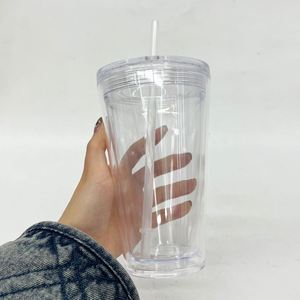 25pack Custom logo BPA Free Pre Drilled Snow Globe Glitter 16oz Plastic Acrylic clear <b>Cups</b> <b>with</b> Colored <b>Lids</b> and Straws - Product Image 3