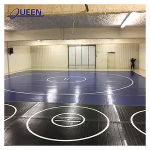 LINYI QUEEN Heißer Verkauf JUDO Bjj Wrestling Mat Logo Benutzer definierte Antislip GYM Fitness Center Roll Out Matte Robuste XPE Schaumstoff matte PVC Leder