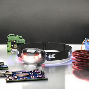 Lampe frontale à <span class=keywords><strong>LED</strong></span> en gros avec <span class=keywords><strong>bandeau</strong></span> réglable à 4 modes pour le camping, la course à pied, la pêche, lampe frontale à lumière rouge blanche et verte - Product Image 3