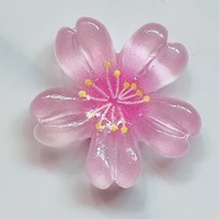 Desain Kartun Transparan Warna-warni Bunga Sakura Lima Kelopak Aksesoris Resin DIY Lem Krim Casing Ponsel Perhiasan Rambut