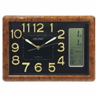 Horloge murale Diling de 12 pouces, horloge de table en plastique lumineuse, sans tic-tac, quartz, horloge murale numérique à LED, décoration simple pour la maison
