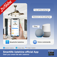 Ventilateur de plafond rétractable 1stshine de 42 pouces de qualité commerciale, personnalisable OEM/ODM, à économie d'énergie, innovant, avec lumière LED