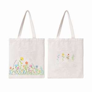 Sac fourre-tout en toile personnalisé pour le shopping, les cadeaux, les voyages, réutilisable, imprimé de fleurs, sac en coton à fleurs colorées pour femmes - Product Image 1