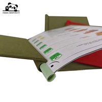 Porte-menu personnalisé en tissu de lin et cuir PU avec insert coulissant en plastique