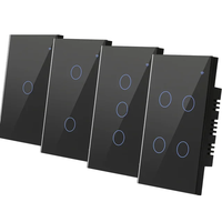 Interrupteur Mural Tactile Wifi, Télécommande, 1 2 3 4 Groupes, Lumière LED, Écran Tactile Intelligent en Verre, Norme US