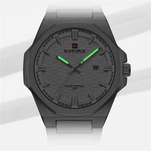 Nouvelle montre à quartz pour homme NAVIFORCE 9245, bracelet en acier inoxydable, étanche, avec lumière nocturne, calendrier, montre de sport décontractée - Product Image 6