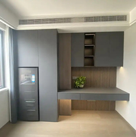 Meuble d'angle moderne étanche pour lave-linge avec portes en bois massif, garantie 1 an