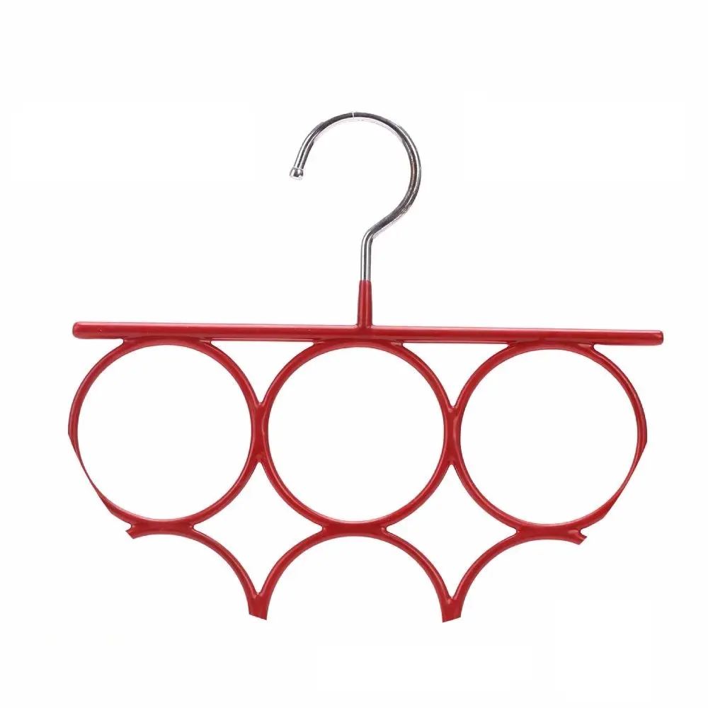 Eisho Hot Sell Red PVC Tie &Belt Metal Hanger Decorative 9 Rings Display Hanger