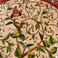 Wholesale Round Carpet Beige Red Tree of Life Bird Floral Rug for Living Room Home Decor Suppliers 100cm