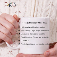 Mug en céramique à sublimation 11 oz, blanc, vierge, imprimable pour transfert thermique, impression DIY, cadeau pour la maison ou le bureau, vente en gros Topjlh