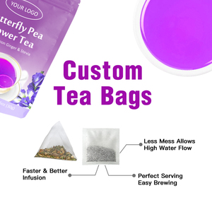 Mezcla de Flores de Té <span class=keywords><strong>Azul</strong></span> de Marca Propia, Flor de Clitoria Ternatea, Limón, Jengibre y Stevia, Té Herbal Saludable - Product Image 3