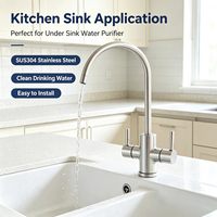 Robinet purificateur d'eau RO en acier inoxydable SUS304 avec noyau en cuivre antibactérien Robinet d'eau potable de haute qualité