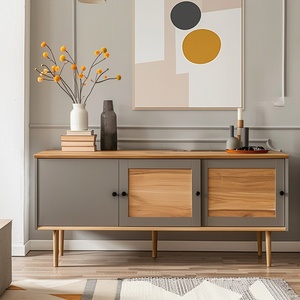 Armoire latérale moderne et contemporaine Armoire de rangement rectangulaire en bois de 58 pouces - Product Image 1