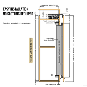 Porta Scorrevole in Alluminio su Misura per Armadio con Sistema di Scorrimento Ammortizzato Coplanare Ferramenta per Mobili - Product Image 5